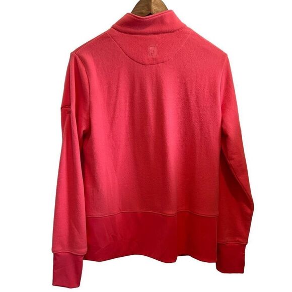 FootJoy Women’s Medium Half-Zip Fleece Mid-Layer Top Coral Pink - Picture 2 of 9